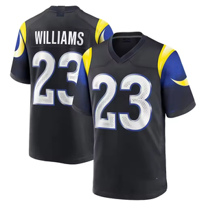 Camiseta de Fútbol Americano Cosida de Los Ángeles en Oferta, <span class=keywords><strong>Donald</strong></span> # 99 Kupp # 10 Nacua # 17 Uniformes Deportivos Personalizados, Jersey Azul y Blanco - Product Image 3