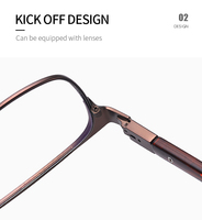 91324 Lunettes de vue classiques en métal de luxe anti-lumière bleue, monture carrée pour hommes et femmes