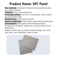 Panel de Pared SPC Ranurado Impermeable de 5 mm, Revestimiento de Pared Decorativo de PVC para Interiores y Exteriores, para el Hogar, la Oficina y Edificios Comerciales