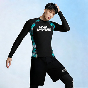 ชุดว่ายน้ำชาย Baiya แขนยาว ป้องกันรังสียูวี พร้อมกางเกงขาสั้น สำหรับว่ายน้ำและกีฬาทางน้ำ - Product Image 3