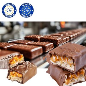 Ligne <span class=keywords><strong>de</strong></span> production entièrement automatique <span class=keywords><strong>de</strong></span> barres <span class=keywords><strong>Snickers</strong></span> / barres <span class=keywords><strong>de</strong></span> granola au <span class=keywords><strong>chocolat</strong></span> / barres <span class=keywords><strong>de</strong></span> <span class=keywords><strong>chocolat</strong></span> sucré - Product Image 1