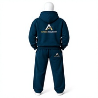 Ensemble de survêtement homme grande taille personnalisable avec logo, effet délavé, strass, en coton épais 100%