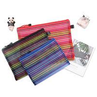 A3 B4 A4 B5 A5 B6 A6 B8 Sac à documents en maille de polyester coloré Sac à dossiers en plastique transparent Pochette à documents à fermeture éclair