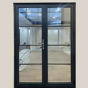 <span class=keywords><strong>Prix</strong></span> usine porte vitrée double design français porte <span class=keywords><strong>coulissante</strong></span> intérieure battante noir blanc gris brun couleur porte patio à battants avec grille - Product Image 4
