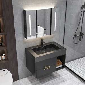 Mobile Bagno Sospeso Moderno di Lusso con Specchio <span class=keywords><strong>LED</strong></span> e Top Integrato - Product Image 5