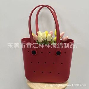 Sac fourre-tout pour femme en EVA, carré horizontal perforé, résistant à l'eau, sac de rangement pour le shopping, printemps 2024 - Product Image 3