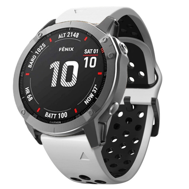 Dual Color Smart Watch Band for Garmin Fenix 7x Rubber Watch Band Quick Release Replace Band for Garmin Fenix 6x