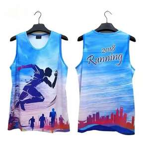 Custom logo Men's Spring Breathable Track Field <b>Running</b> <b>Vest</b> Singlet Lightweight Marathon Tank Top Quick Dry Best Workout Shirt - Product Image 3