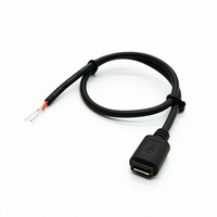 Kabel konektor kabel pengisi daya Data Pria Wanita, antarmuka Android Jack Male USB mikro 2.0 10CM 5 Core 4 Core 2 Core