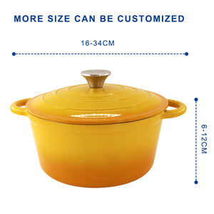 Poêle antiadhésive en fonte de forgeron de trois personnes ménage grande capacité soupe Pot en émail binaural épaissi marmite universelle - Product Image 2