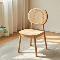Chaise de salle à manger en bois massif et rotin Tenghang, style nordique mi-siècle moderne, style japonais Wabi Sabi, pour la maison, le café, le restaurant