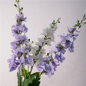 ZY673 Real Touch pelembab cabang panjang 90CM Delphinium 2 cabang bunga buatan untuk lanskap - Product Image 1