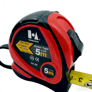 Ruban à mesurer en acier rouge haute visibilité 5m/16ft, double échelle métrique/im impériale, outil de mesure professionnel certifié - Product Image 5