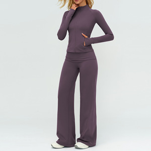 Ensemble <span class=keywords><strong>de</strong></span> yoga 2026 pour femmes, 2 pièces, vêtements <span class=keywords><strong>de</strong></span> sport, haut à manches longues avec fermeture éclair, leggings <span class=keywords><strong>de</strong></span> sport taille haute, tenue <span class=keywords><strong>de</strong></span> sport - Product Image 6