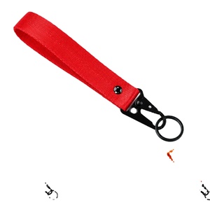 Llavero de muñeca de poliéster tejido con cierre metálico, antipérdida, portátil, venta al por mayor a granel - Product Image 1