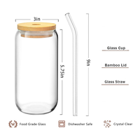 Entrepôt aux États-Unis 12oz 16oz 20oz 25oz verre peut sublimation blancs givré clair verre à bière tasse avec couvercle et paille