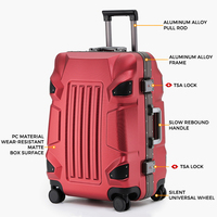 Valise à roulettes multifonctionnelle de 25 pouces, tendance, transformable, anti-chute, robuste, avec cadre en aluminium, mot de passe