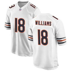 Maillots de football américain personnalisés 2026 Chicago – Tenues brodées pour jeunes avec logos – Blanc - Product Image 3