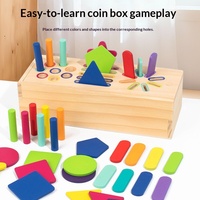 Ensemble de tri des couleurs et des formes en bois écologique personnalisé en gros - Plateau de correspondance de blocs géométriques pour l'apprentissage précoce des tout-petits