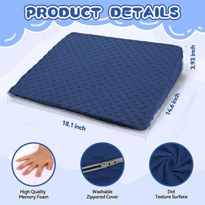 Coussin <span class=keywords><strong>de</strong></span> soutien ergonomique pour enfants en mousse à mémoire <span class=keywords><strong>de</strong></span> forme bleu marine, respirant, lavable, pour la lecture, les jeux et la télévision (8568) - Product Image 3