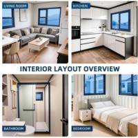 Rumah Kontainer Mewah 20ft Modern Doublewing yang Dapat Diperluas, 2 Kamar Tidur, untuk Villa, Perkemahan, Hotel, dan Hunian Darurat