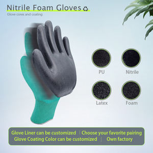 قفازات العمل العامة من مستودع بو البحري الآمن ، قفازات واقية من النايلون اللاتكس متوافقة مع CE ومضادة للانزلاق ، قفازات صناعية - Product Image 5
