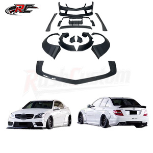 Kit carrosserie large style LB pour Mercedes Benz <span class=keywords><strong>C63</strong></span> <span class=keywords><strong>W204</strong></span> : pare-chocs avant, ailes, jupes latérales, diffuseur arrière – Pièces de mise à niveau - Product Image 3