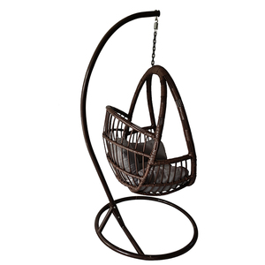 Meubles d'extérieur, balançoires de patio, balançoires suspendues en forme d'œuf, chaises <span class=keywords><strong>cocon</strong></span> avec support en métal, <span class=keywords><strong>chaise</strong></span> suspendue en rotin tressé pour l'intérieur et le jardin - Product Image 1