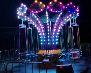 Columpio Giratorio Infantil Happy, Mini <span class=keywords><strong>Silla</strong></span> Voladora para Parque de Aventuras al Aire Libre, con Construcción de Fibra de Vidrio y Plástico para Niños - Product Image 6