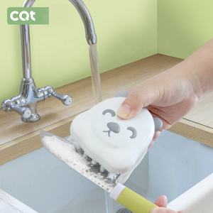 Spazzola per Pulizia Cucina Creativa <span class=keywords><strong>a</strong></span> Doppio Lato <span class=keywords><strong>a</strong></span> Forma di U con Spugna Sostituibile e Setole Dure per Utensili, Coltelli e Cucchiai - Product Image 5