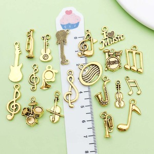 Antique Gold Alloy Musical Instrument Pendants Mixed Shapes For Bracelet Making DIY Jewelry Accessories - Product Image 2