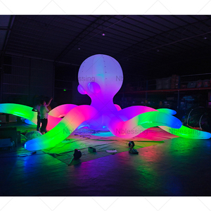 ขาปลาหมึกเป่าลมตกแต่งพร้อมไฟ LED สำหรับตกแต่งอาคาร ของตกแต่งเป่าลมพร้อมไฟ LED - Product Image 3