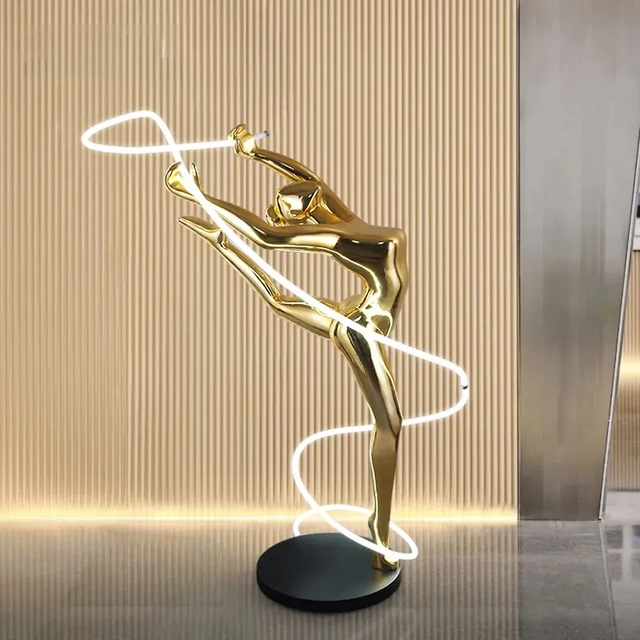 JYLIGHTING Modern Artistic Humanoid Sculpture Floor Lamp with LED Warm White Large Size Resin Material for Garden Decoration
