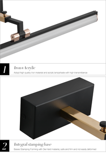 Nouvelle conception de lampe murale LED moderne en fer et aluminium avec température de couleur 3000K-6000K, garantie de 3 ans pour chambre à coucher, hôtel et villa - Product Image 3