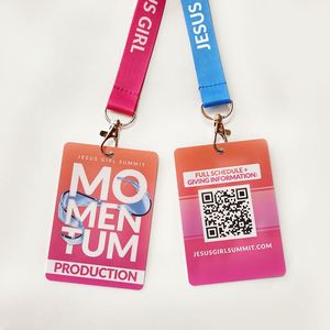 Custom Logo Tear Resistant Folk Art Design Lanyards Soft Fabric Keychain Neck Strap Double-sided Printing ID Card Polyester - Product Image 3