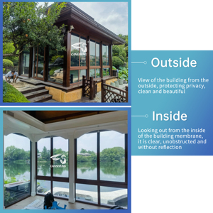 Argento chiaro nero costruzione finestra tinta pellicola decorazione della casa a senso unico specchio edificio solare finestra pellicola - Product Image 3