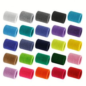 Bandeaux absorbants pour poignets, en coton, pour hommes et femmes, pour le tennis, le basketball, la course à pied, la gym, l'entraînement (1 paire) - Product Image 1