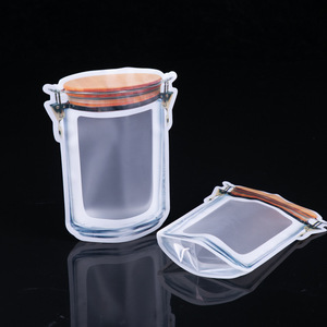 Reusable Mason Jar Plastic Zip Lock Pouch Food Saver Storage Bopp Packaging Bag