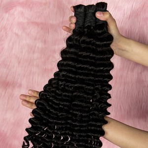 40 50 Inch Raw <strong>Indian</strong> <strong>Deep</strong> Wave Hair <strong>Weave</strong> Extensions Raw 100% Human Hair Weft Super Long Mink Double Drawn Human Hair Bundle - Product Image 1