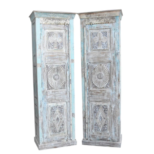Armario de Madera de Una Puerta Haswani Handicrafts (263.16/PIEZA) Gabinete de Almacenamiento Tallado Vintage de Madera Maciza - Product Image 1