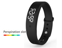 V9 Jam Tangan Gelang Olahraga Pintar Jam Alarm Bergetar Layar LED Monitor Suhu Otomatis Pedometer 3D