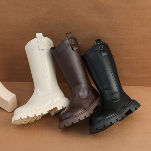 Chaussures pour filles, bottes longues pour enfants, nouvelles bottes hautes pour bébé fille, automne et hiver, avec doublure en polaire - Product Image 1