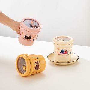 Ly giữ nhiệt cà phê hai lớp bằng thép không gỉ 304 có nắp và ống hút, kiểu dáng dễ thương Kawaii, dùng được cho đồ uống nóng lạnh, quà tặng, cốc, bình giữ nhiệt - Product Image 4