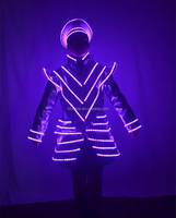 Funtoys-Costume de Robot Led d'Halloween, 1 Pièce, Casque Lumineux, Vêtements de Danse, Costume de Robot pour Fête, DJ, Disco, Discothèque, quantité minimale de commande à Vendre