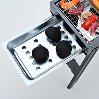 Barbecue au charbon de bois portable ANJUKE, pliable, avec finition thermolaquée, pour 3 à 5 personnes, idéal pour les grillades en plein air
