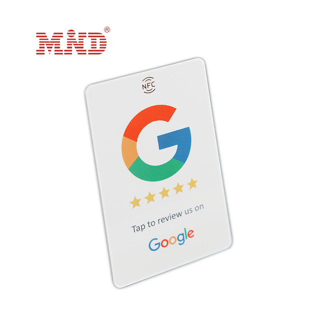 Google Contactless Reviews Google NFC Chip Social Media QR Code Reviewing Plastic Business Card