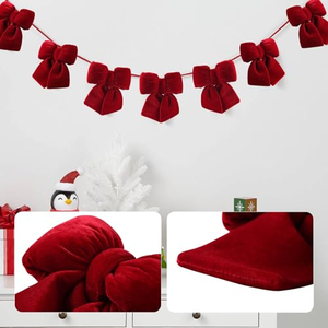 Home Wreath Decor Burgundy Christmas <b>Bows</b> <b>Large</b> Red Velvet Christmas <b>Bows</b> Decor Red Velvet Ribbon <b>Bow</b> for Christmas - Product Image 6