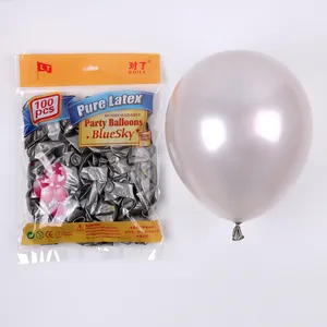 10英寸1.5克金属珍珠银乳胶气球提案派对户外派对装饰