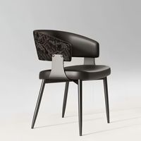 Chaise de salle à manger pliable en métal minimaliste italienne, noire, luxe léger, design moderne, dossier, hôtel, maison, îlot, comptoir, fauteuil