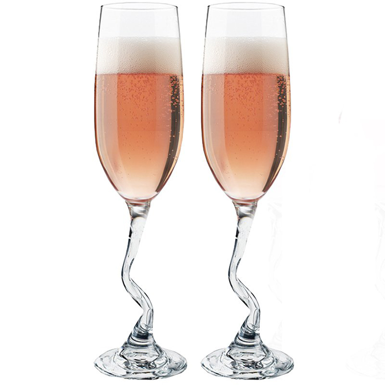 180ml 6oz champagne glass z shape goblet sparkling wine wedding decorated gift luxury high stemware Flute type party glassware